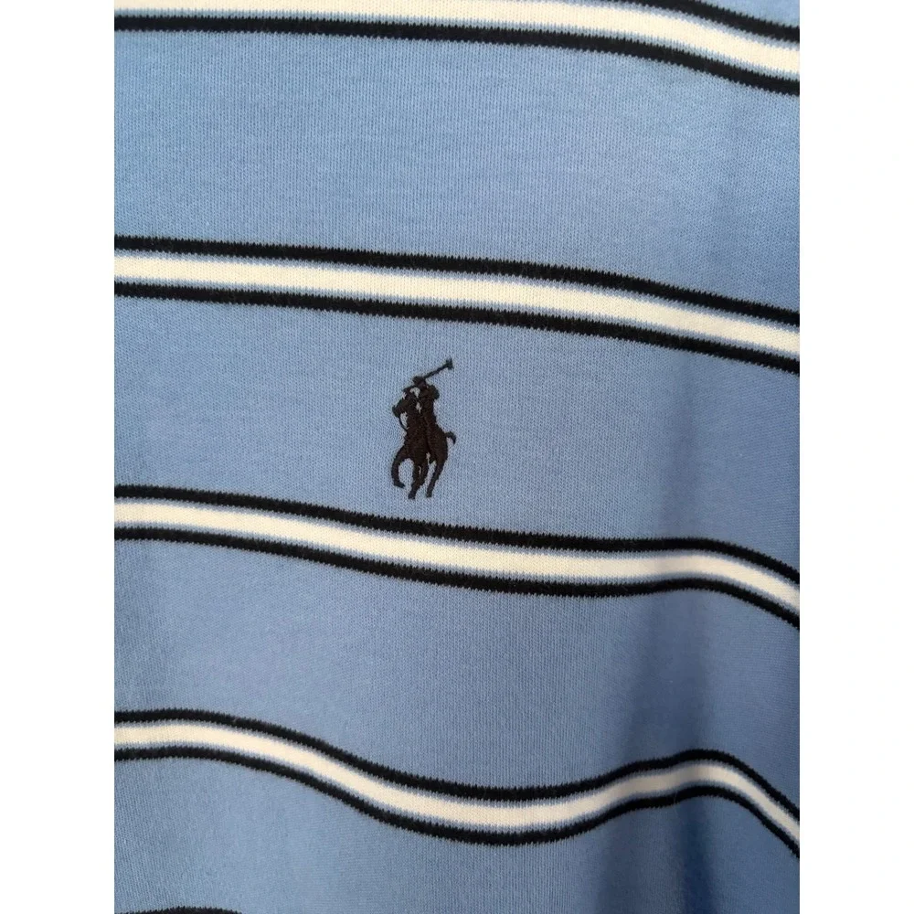 Polo Ralph Lauren Mens XL Blue Striped Short Sleeve Cotton Golf‎ Polo Shirt